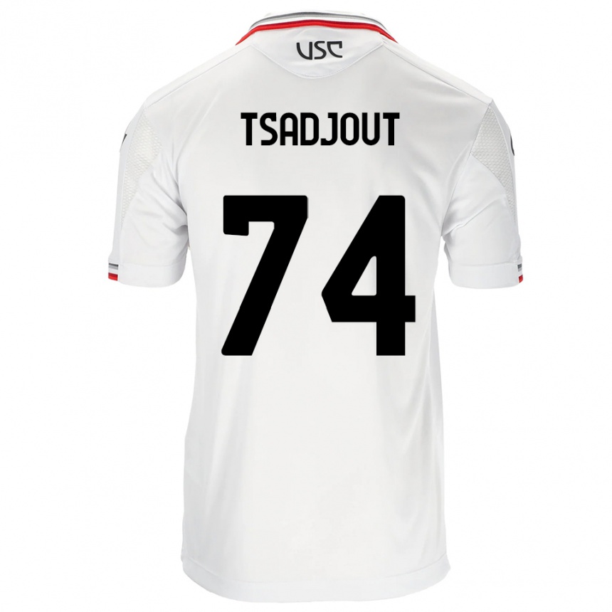 גברים כדורגל Frank Tsadjout #74 לבן אדום הרחק ג'רזי 2025/26