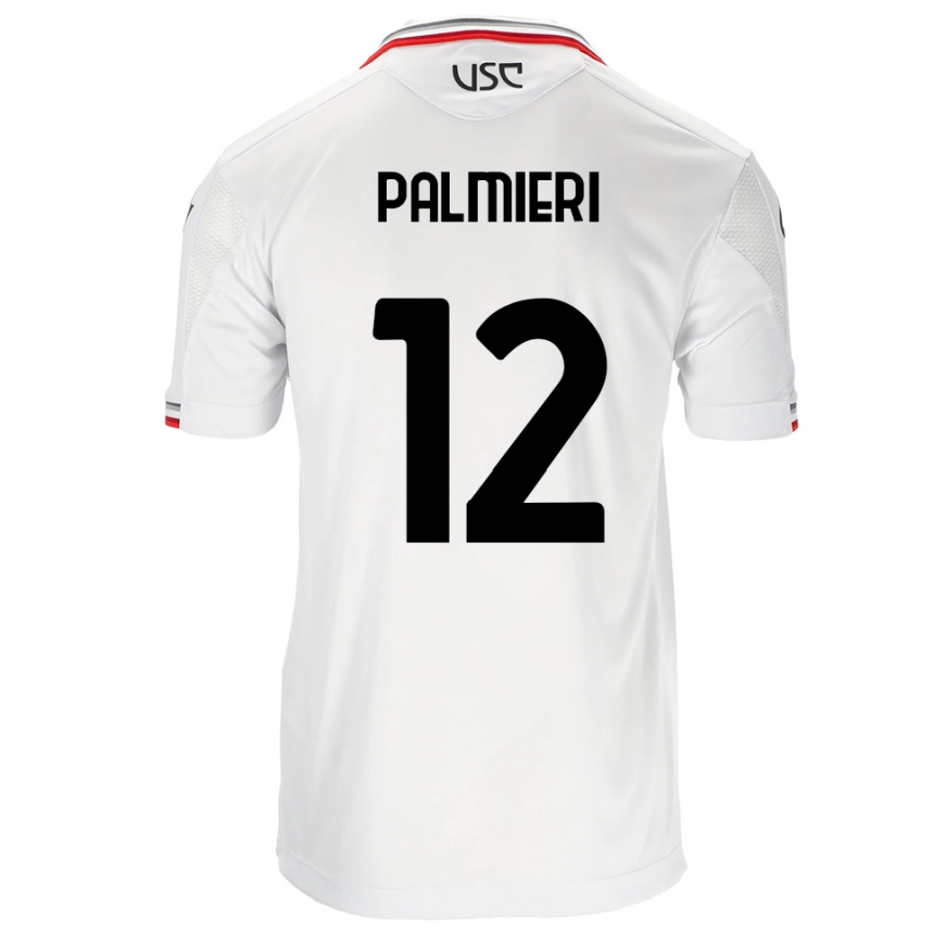 גברים כדורגל Cristian Palmieri #12 לבן אדום הרחק ג'רזי 2025/26