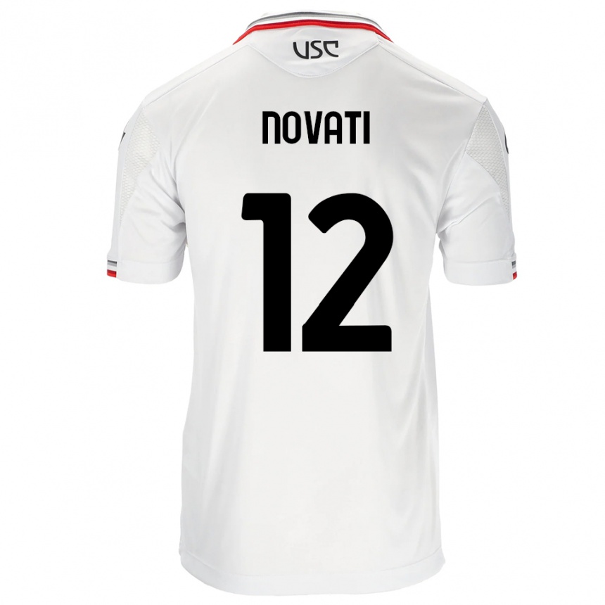גברים כדורגל Lorenzo Novati #12 לבן אדום הרחק ג'רזי 2025/26