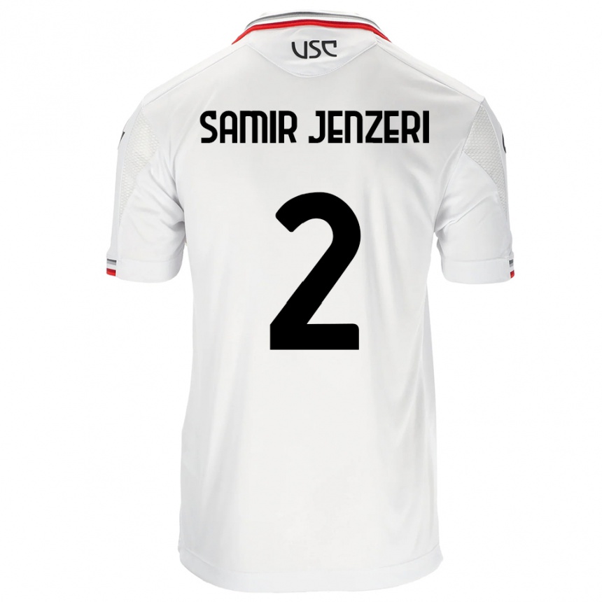גברים כדורגל Gabriele Samir Jenzeri #2 לבן אדום הרחק ג'רזי 2025/26