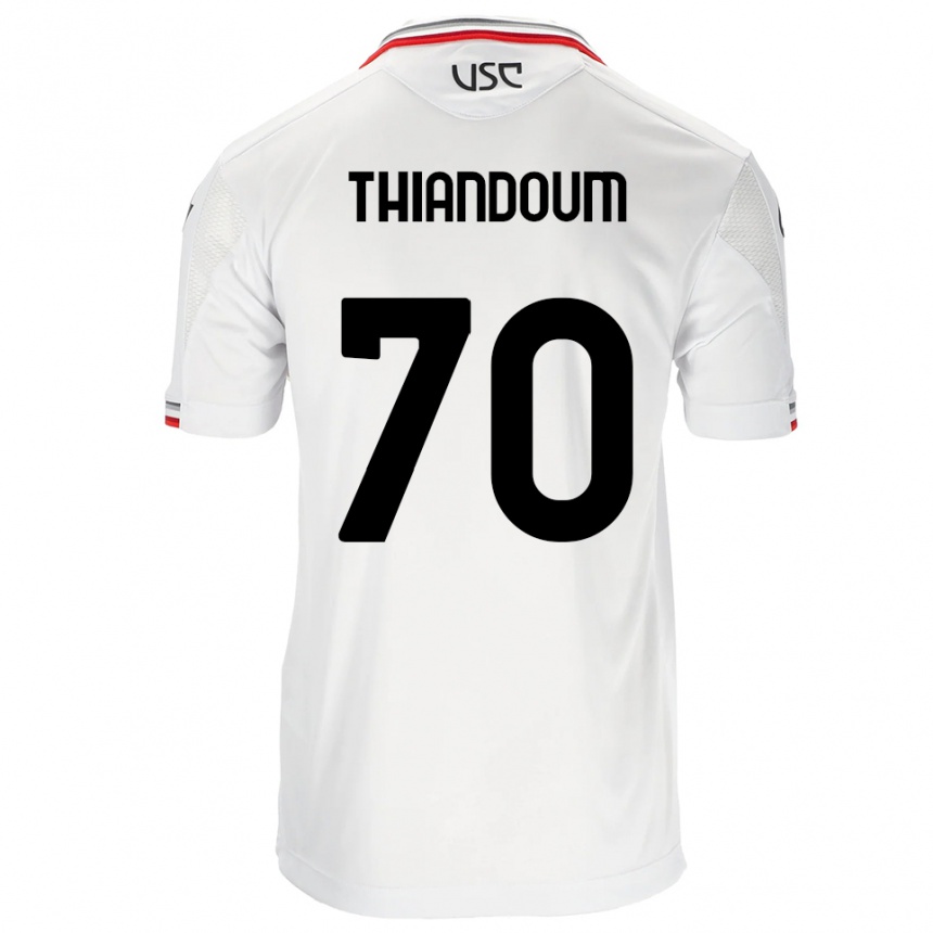 גברים כדורגל Omar Thiandoum #70 לבן אדום הרחק ג'רזי 2025/26