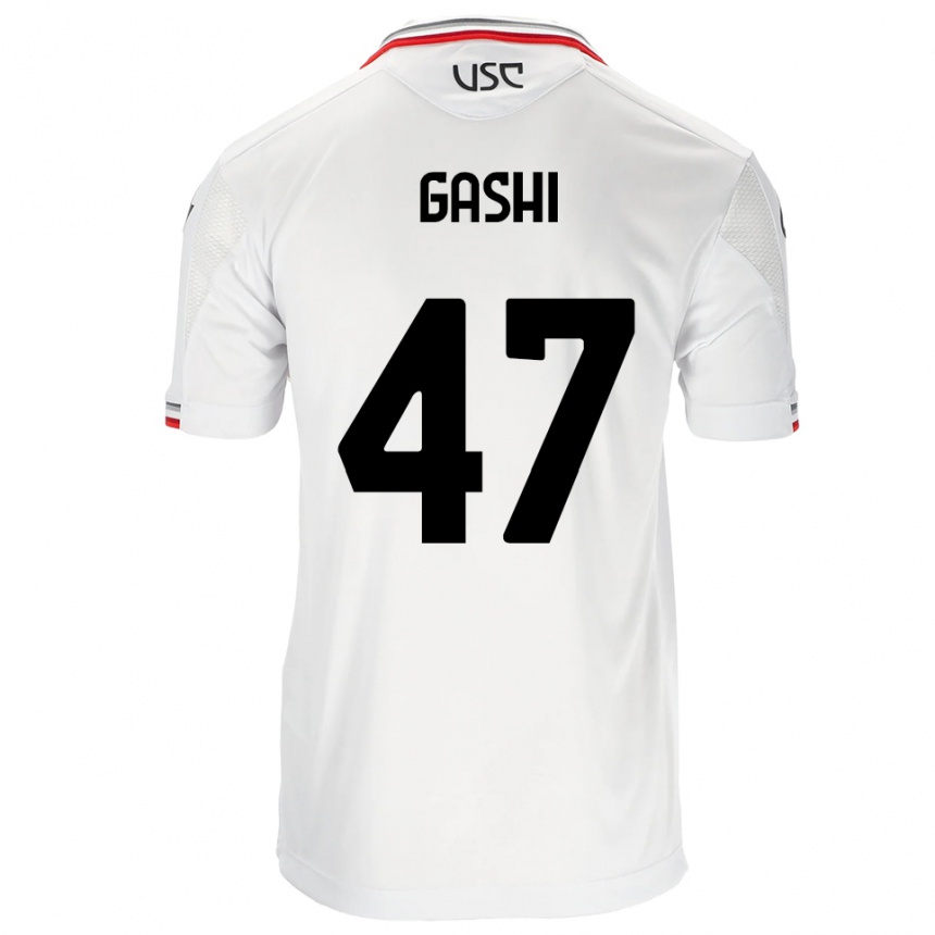 גברים כדורגל אדוארט גאשי #47 לבן אדום הרחק ג'רזי 2025/26