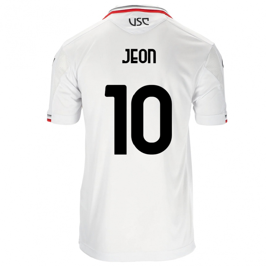 גברים כדורגל Joseph Jeon #10 לבן אדום הרחק ג'רזי 2025/26