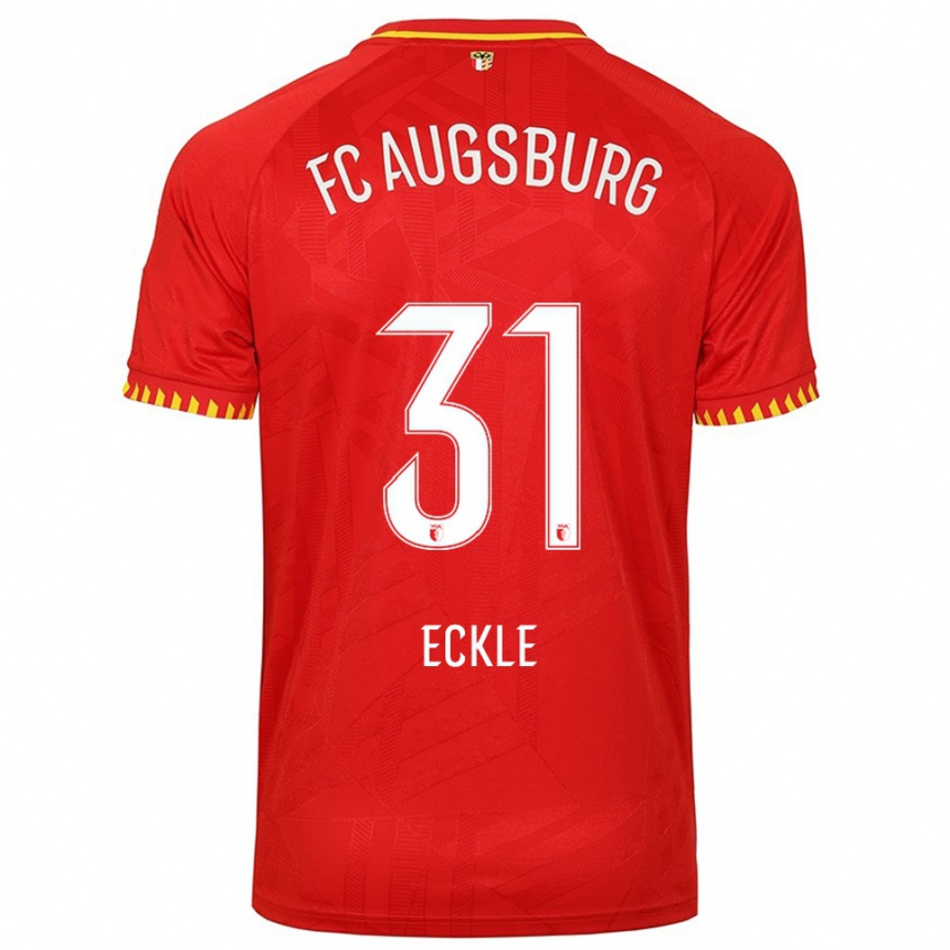 גברים כדורגל Philipp Eckle #31 אדום צהוב הרחק ג'רזי 2025/26