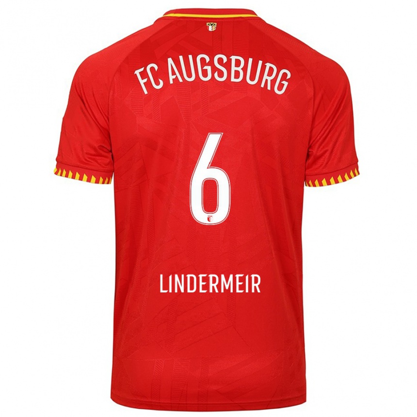 גברים כדורגל Dominik Lindermeir #6 אדום צהוב הרחק ג'רזי 2025/26