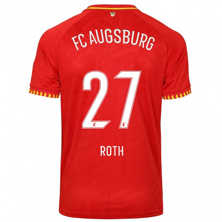 גברים כדורגל Constantin Roth #27 אדום צהוב הרחק ג'רזי 2025/26