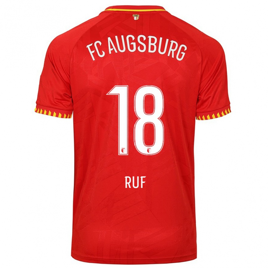 גברים כדורגל Jonas Ruf #18 אדום צהוב הרחק ג'רזי 2025/26
