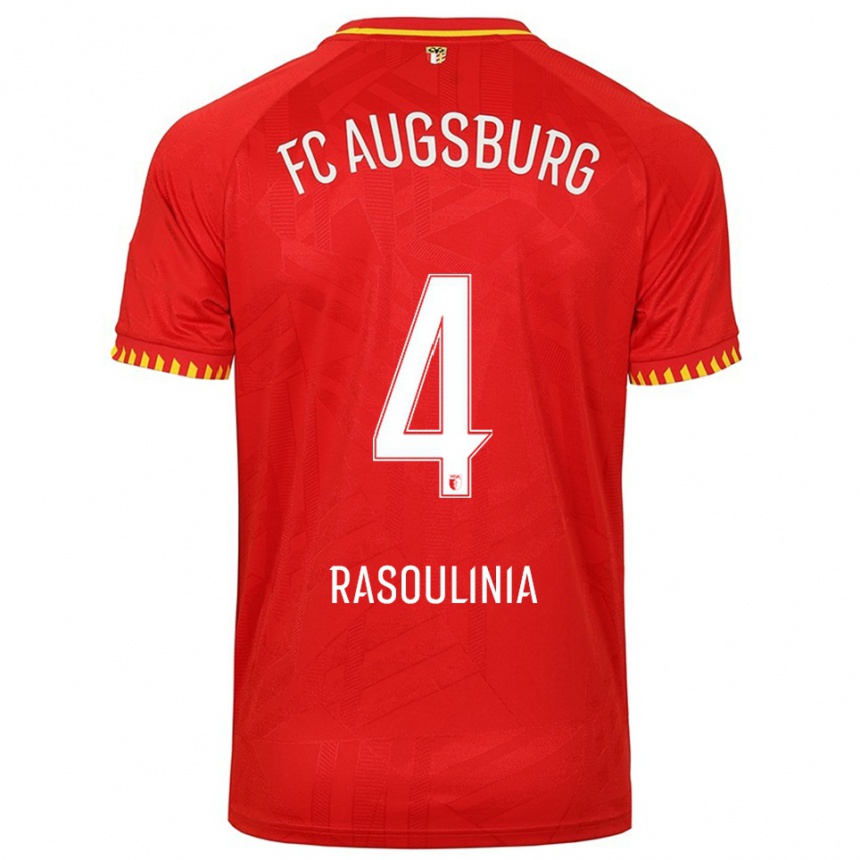גברים כדורגל Nick Rasoulinia #4 אדום צהוב הרחק ג'רזי 2025/26