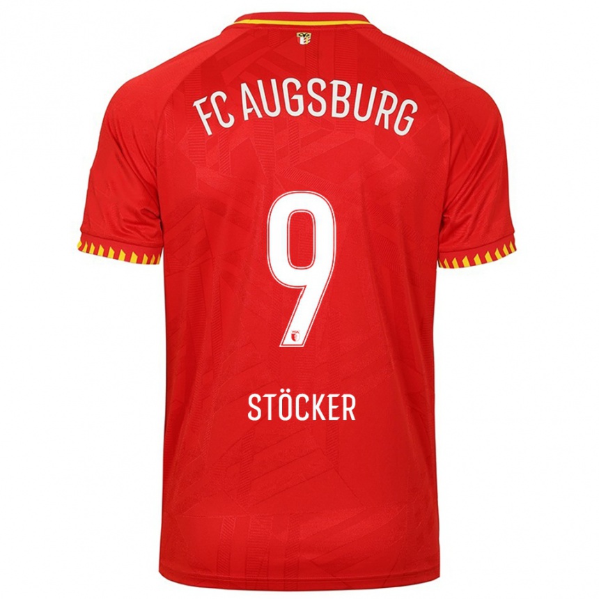 גברים כדורגל Louis Stöcker #9 אדום צהוב הרחק ג'רזי 2025/26