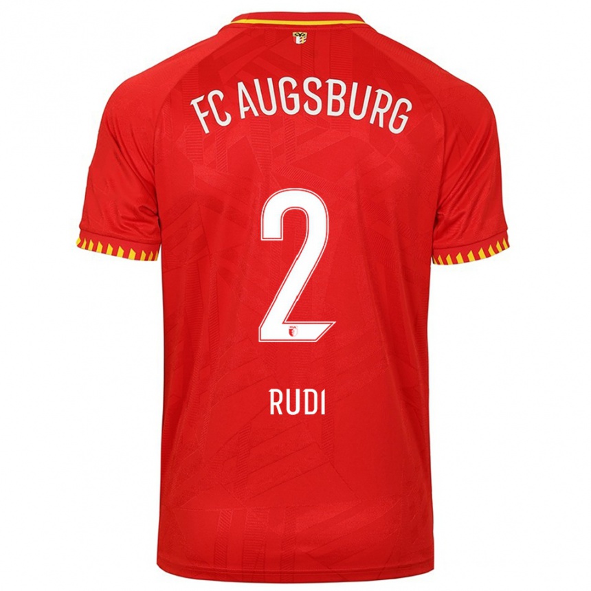 גברים כדורגל Rafael Rudi #2 אדום צהוב הרחק ג'רזי 2025/26