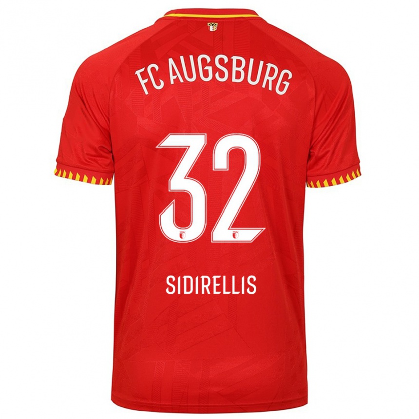 גברים כדורגל Konstantinos Sidirellis #32 אדום צהוב הרחק ג'רזי 2025/26
