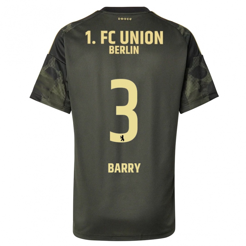 גברים כדורגל Sadou Barry #3 ירוק כהה שחור הרחק ג'רזי 2025/26