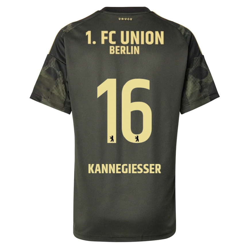 גברים כדורגל טום קנגיסר #16 ירוק כהה שחור הרחק ג'רזי 2025/26