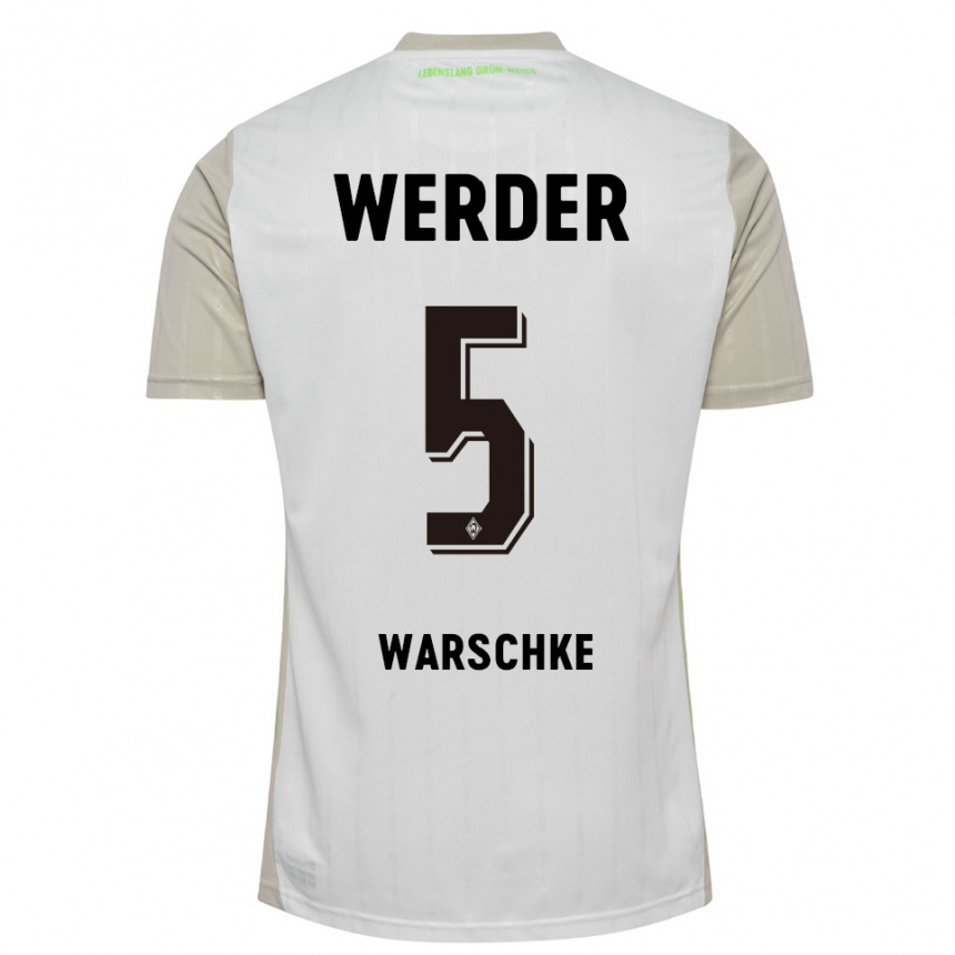 גברים כדורגל Bennett Warschke #5 לבן שחור הרחק ג'רזי 2025/26