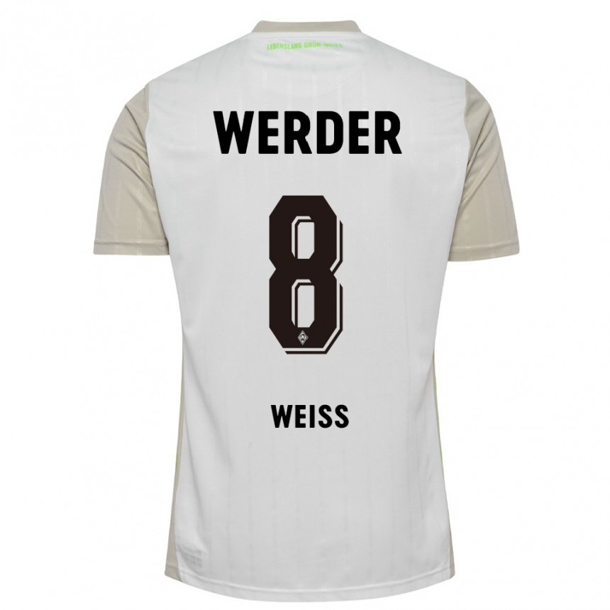 גברים כדורגל מישל וייס #8 לבן שחור הרחק ג'רזי 2025/26