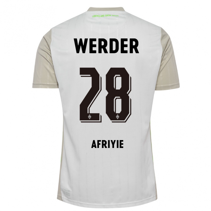 גברים כדורגל Neal Afriyie #28 לבן שחור הרחק ג'רזי 2025/26