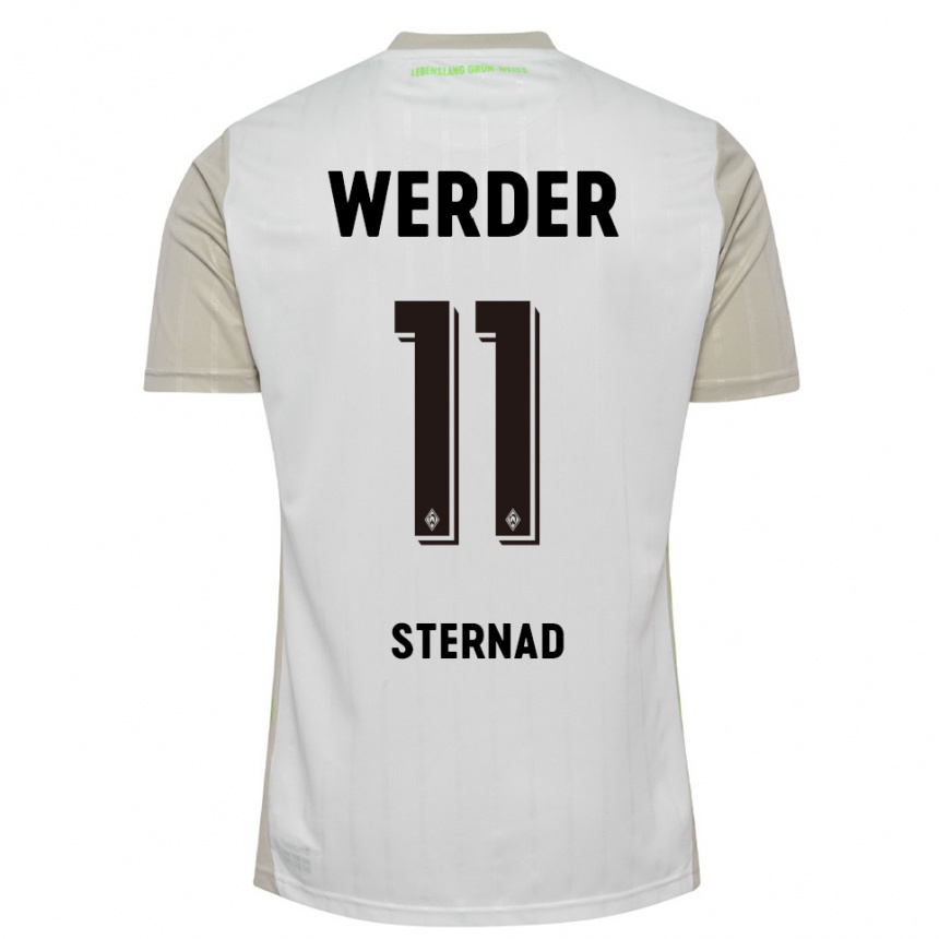 גברים כדורגל מאיה שטרנד #11 לבן שחור הרחק ג'רזי 2025/26