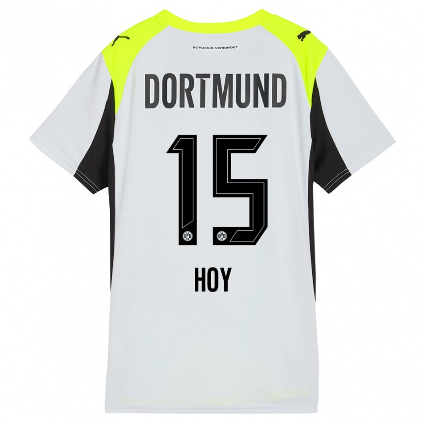 גברים כדורגל ג'סטין הוי #15 צהוב פלואורסצנטי הרחק ג'רזי 2025/26