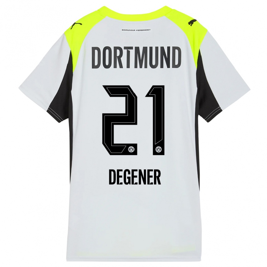 גברים כדורגל טים דג'ר #21 צהוב פלואורסצנטי הרחק ג'רזי 2025/26