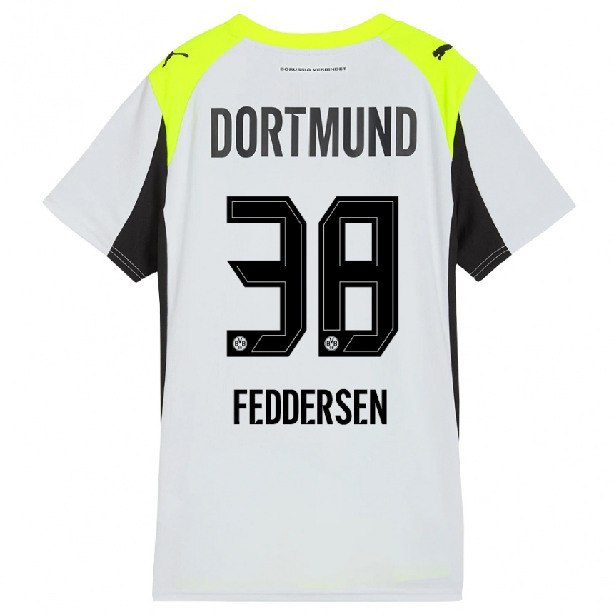 גברים כדורגל יונאס פדרסן #38 צהוב פלואורסצנטי הרחק ג'רזי 2025/26