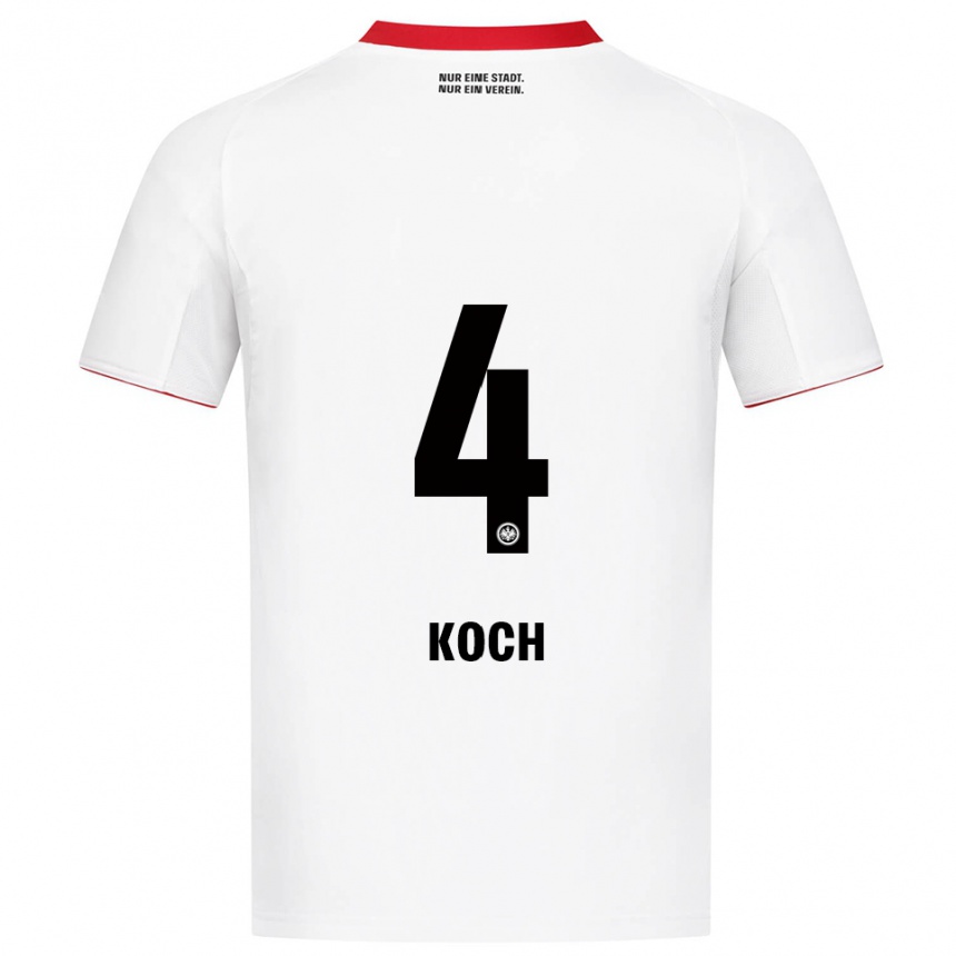 גברים כדורגל רובין קוך #4 לבן אדום הרחק ג'רזי 2025/26