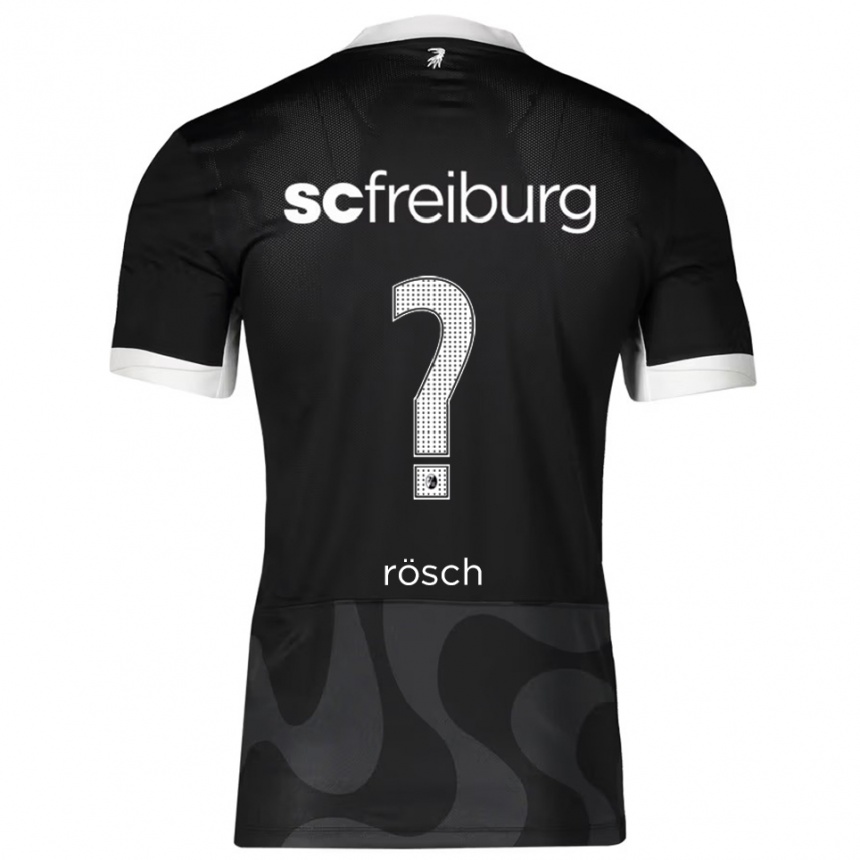 גברים כדורגל Nouri Rösch #0 שחור לבן הרחק ג'רזי 2025/26