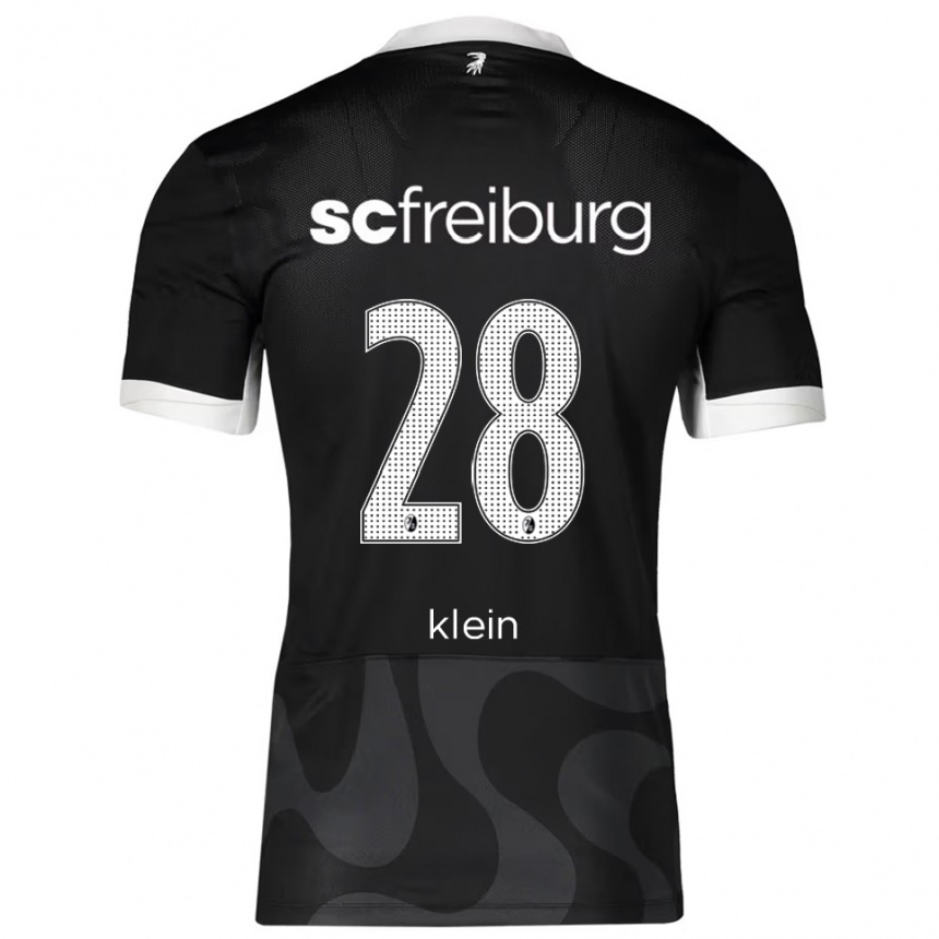 גברים כדורגל Marius Klein #28 שחור לבן הרחק ג'רזי 2025/26