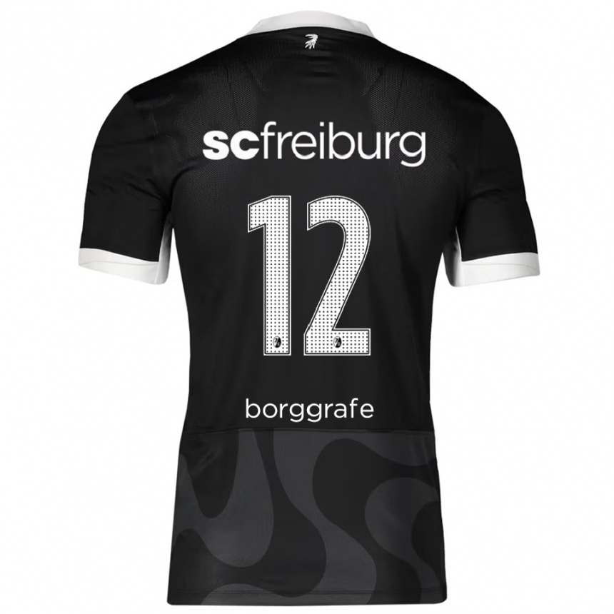 גברים כדורגל Rafaela Borggräfe #12 שחור לבן הרחק ג'רזי 2025/26