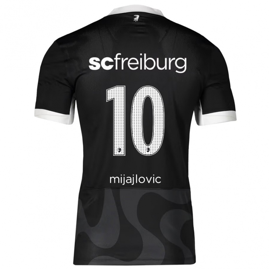 גברים כדורגל Mladen Mijajlovic #10 שחור לבן הרחק ג'רזי 2025/26