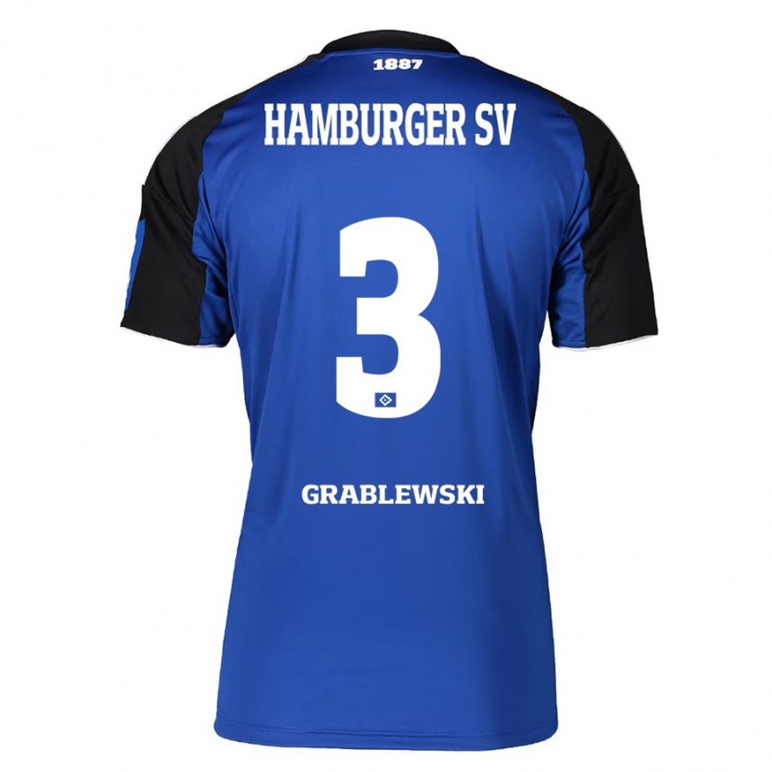 גברים כדורגל Max Grablewski #3 כחול שחור הרחק ג'רזי 2025/26
