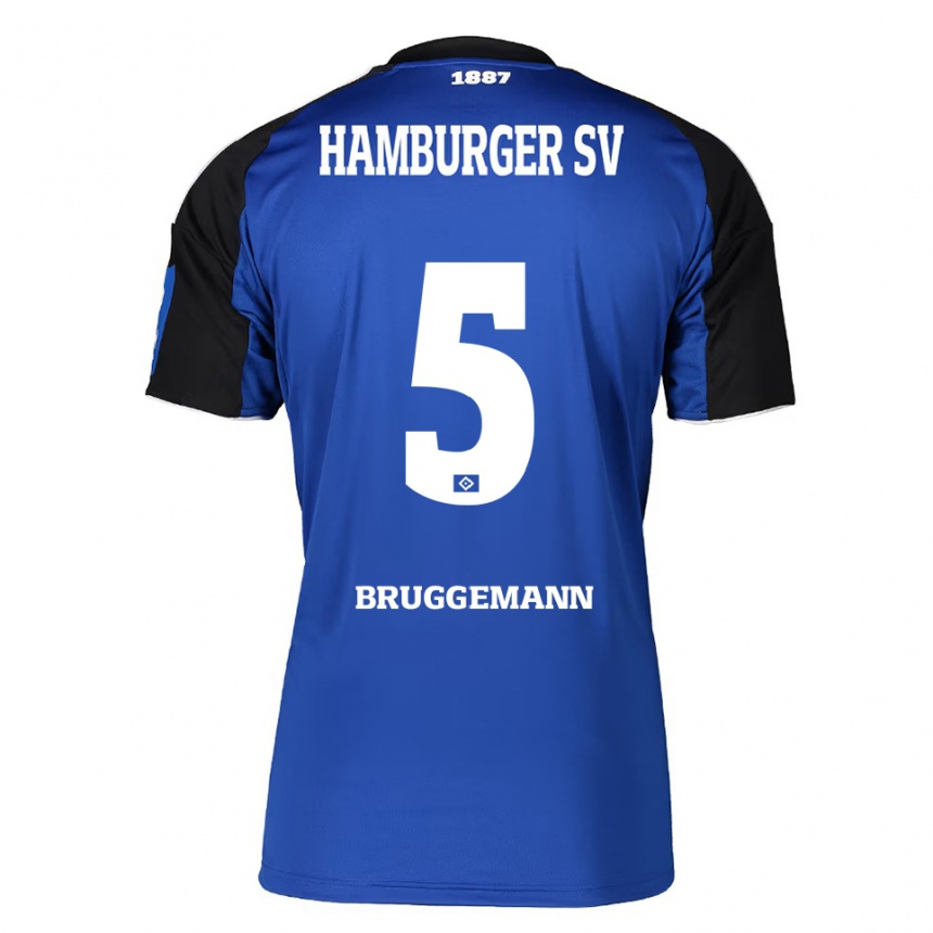 גברים כדורגל נינה בריגמן #5 כחול שחור הרחק ג'רזי 2025/26