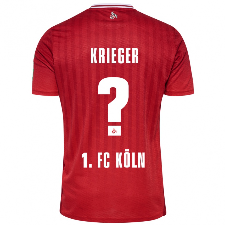 גברים כדורגל Karl Krieger #0 אדום לבן הרחק ג'רזי 2025/26