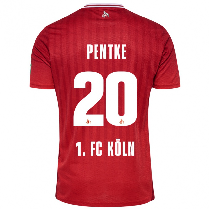 גברים כדורגל Philipp Pentke #20 אדום לבן הרחק ג'רזי 2025/26