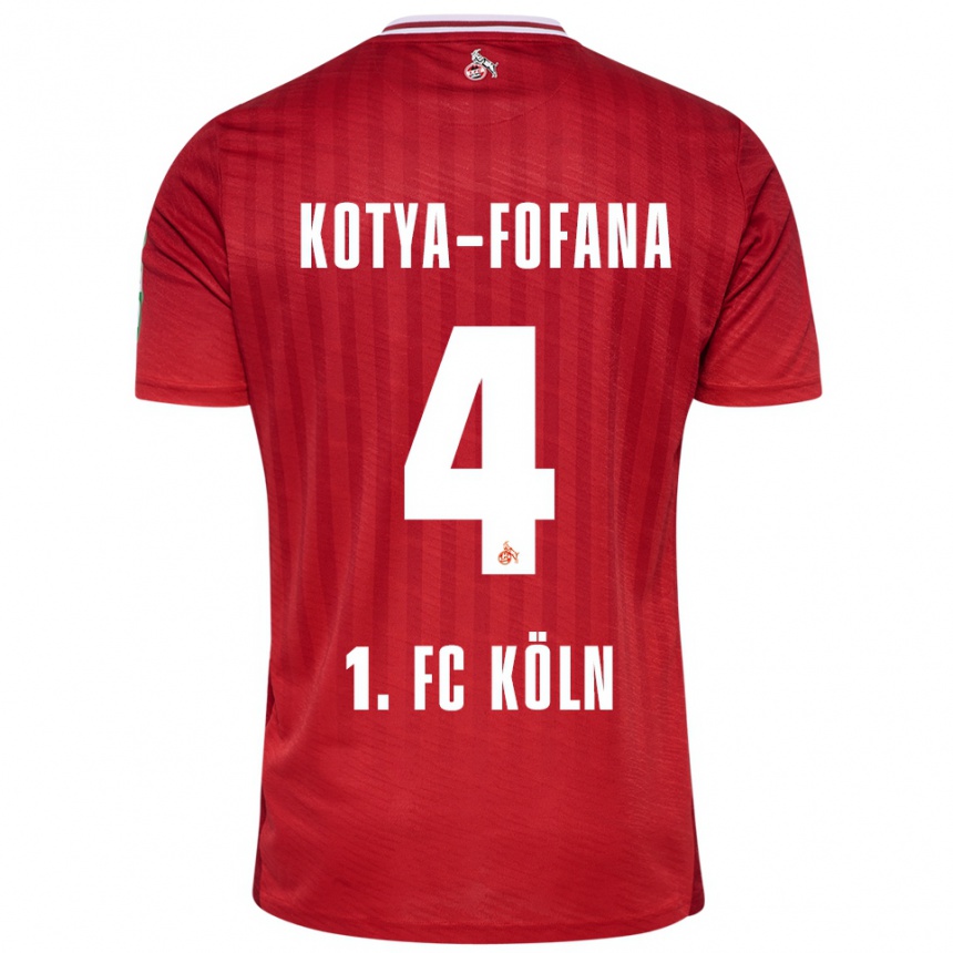 גברים כדורגל Assad Kotya-Fofana #4 אדום לבן הרחק ג'רזי 2025/26