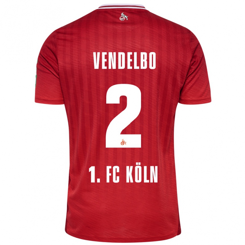 גברים כדורגל Sofie Vendelbo #2 אדום לבן הרחק ג'רזי 2025/26