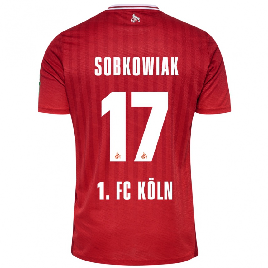 גברים כדורגל Jannis Sobkowiak #17 אדום לבן הרחק ג'רזי 2025/26