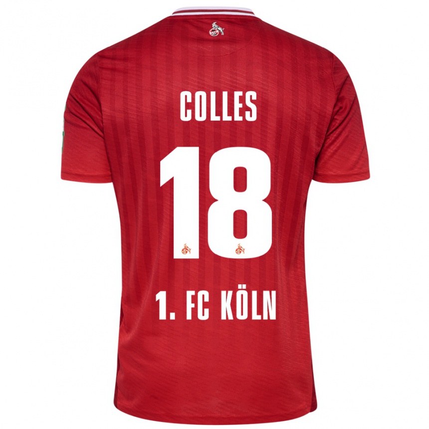 גברים כדורגל Jan Colles #18 אדום לבן הרחק ג'רזי 2025/26