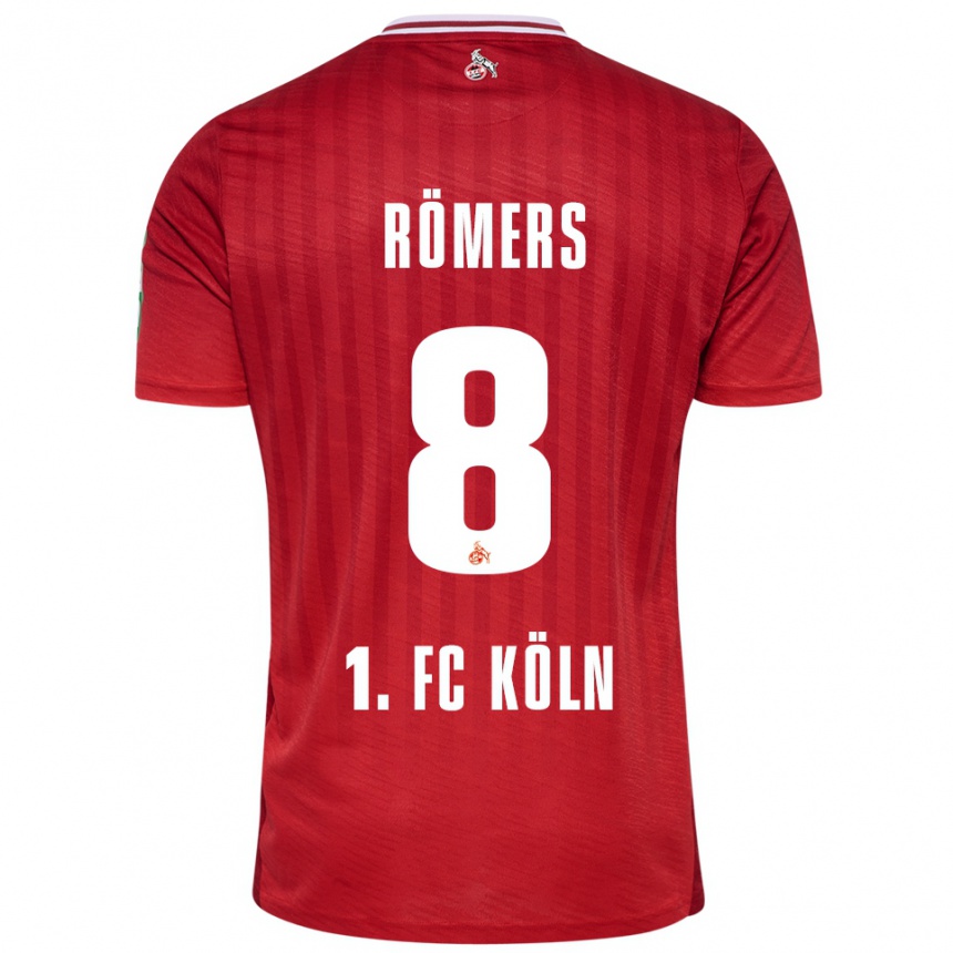 גברים כדורגל Arian Römers #8 אדום לבן הרחק ג'רזי 2025/26