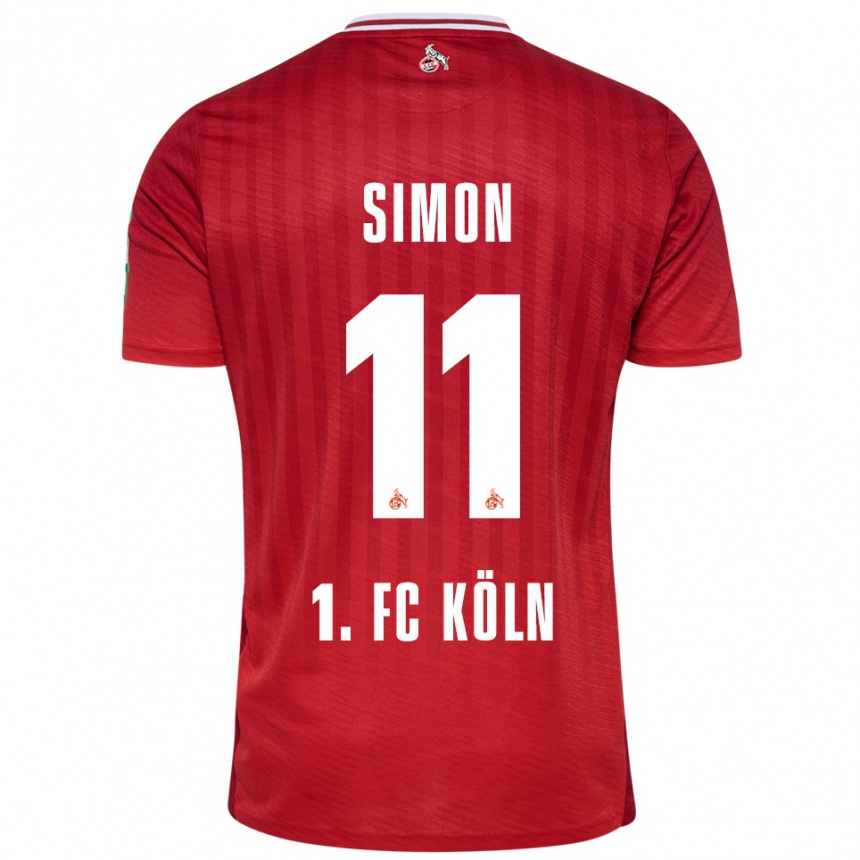 גברים כדורגל Josias Simon #11 אדום לבן הרחק ג'רזי 2025/26