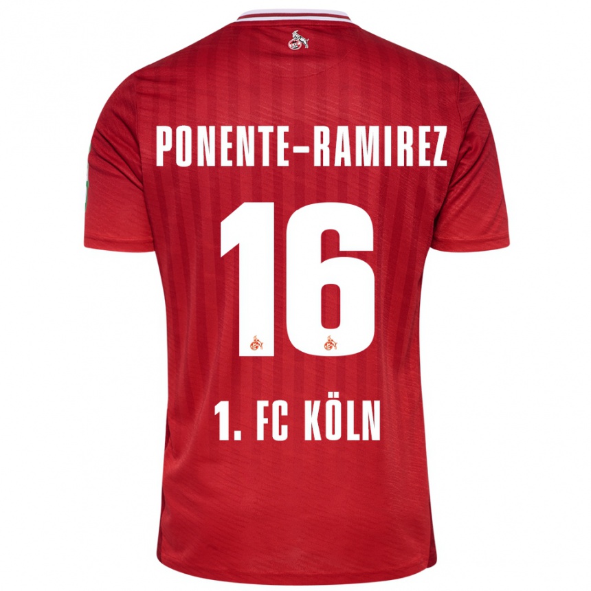 גברים כדורגל Jason Ponente-Ramirez #16 אדום לבן הרחק ג'רזי 2025/26