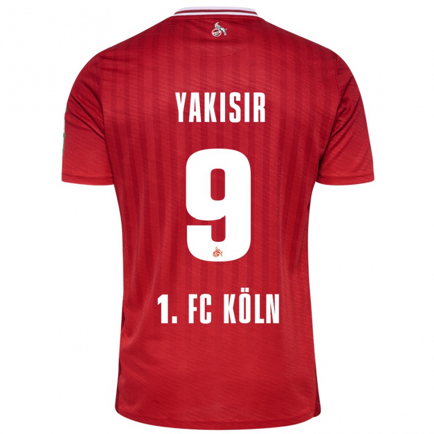 גברים כדורגל Emir-Ahmet Yakisir #9 אדום לבן הרחק ג'רזי 2025/26