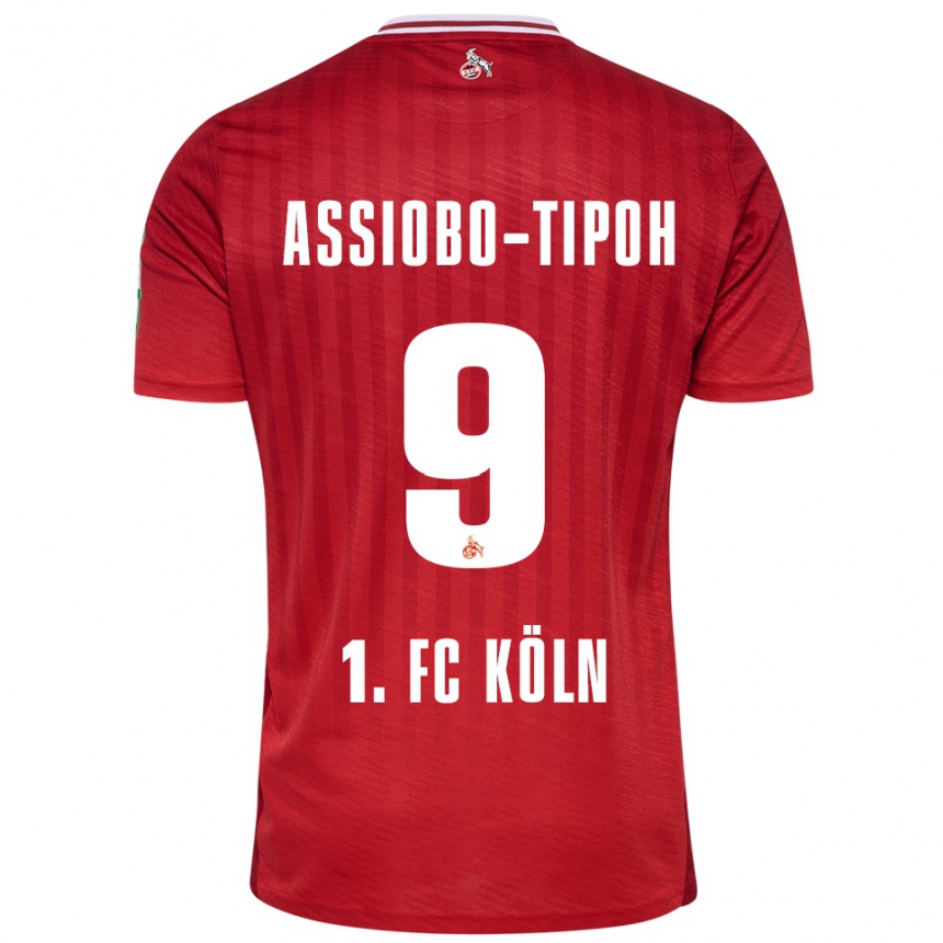גברים כדורגל Elfried Assiobo-Tipoh #9 אדום לבן הרחק ג'רזי 2025/26