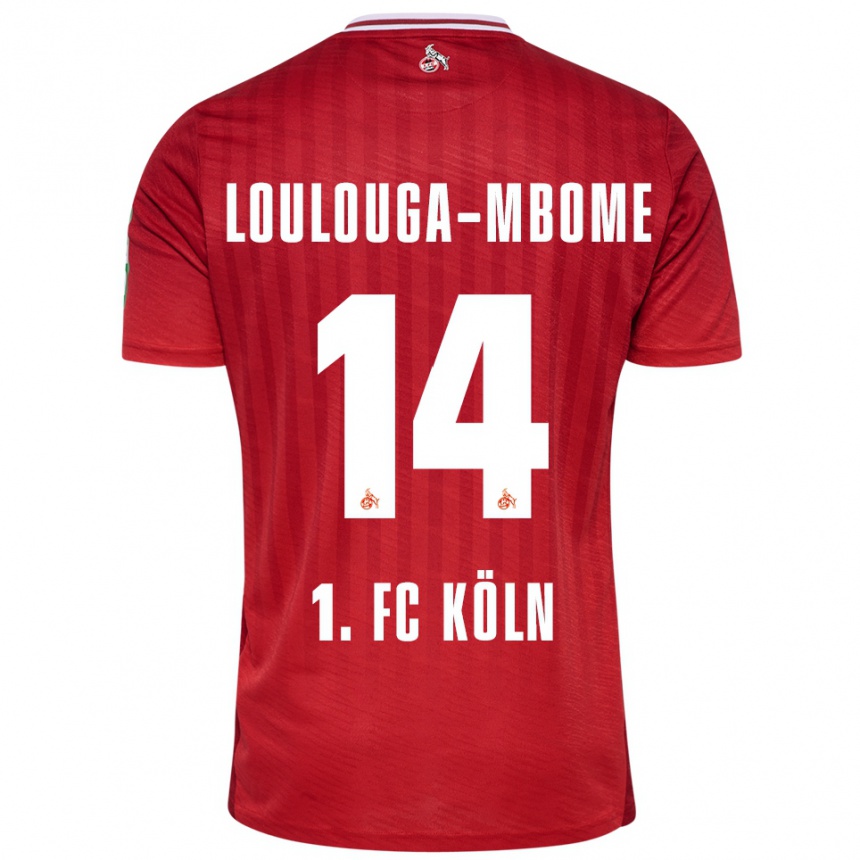 גברים כדורגל Pascal Loulouga-Mbome #14 אדום לבן הרחק ג'רזי 2025/26