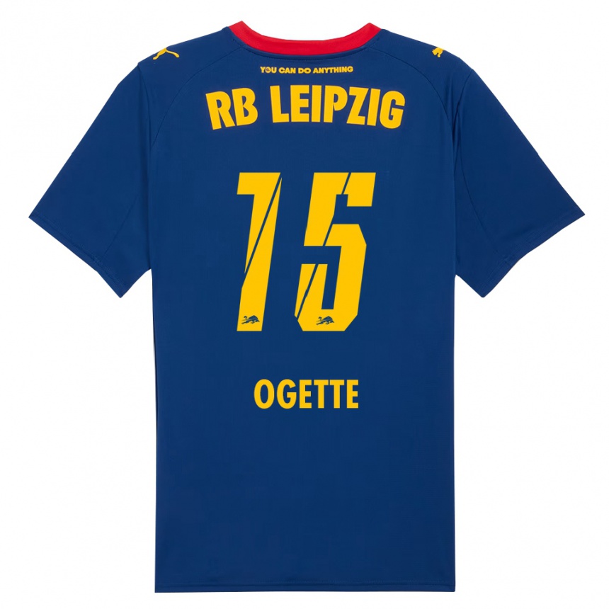 גברים כדורגל Israel Ogette #15 נייבי אדום הרחק ג'רזי 2025/26