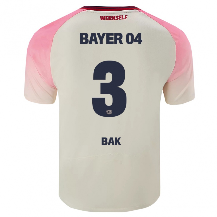 גברים כדורגל Emre Bak #3 ורוד אוף וויט הרחק ג'רזי 2025/26
