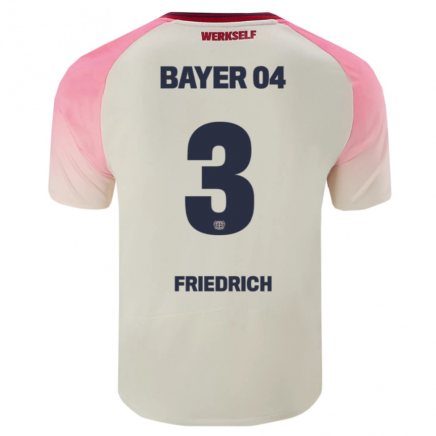 גברים כדורגל Melissa Friedrich #3 ורוד אוף וויט הרחק ג'רזי 2025/26