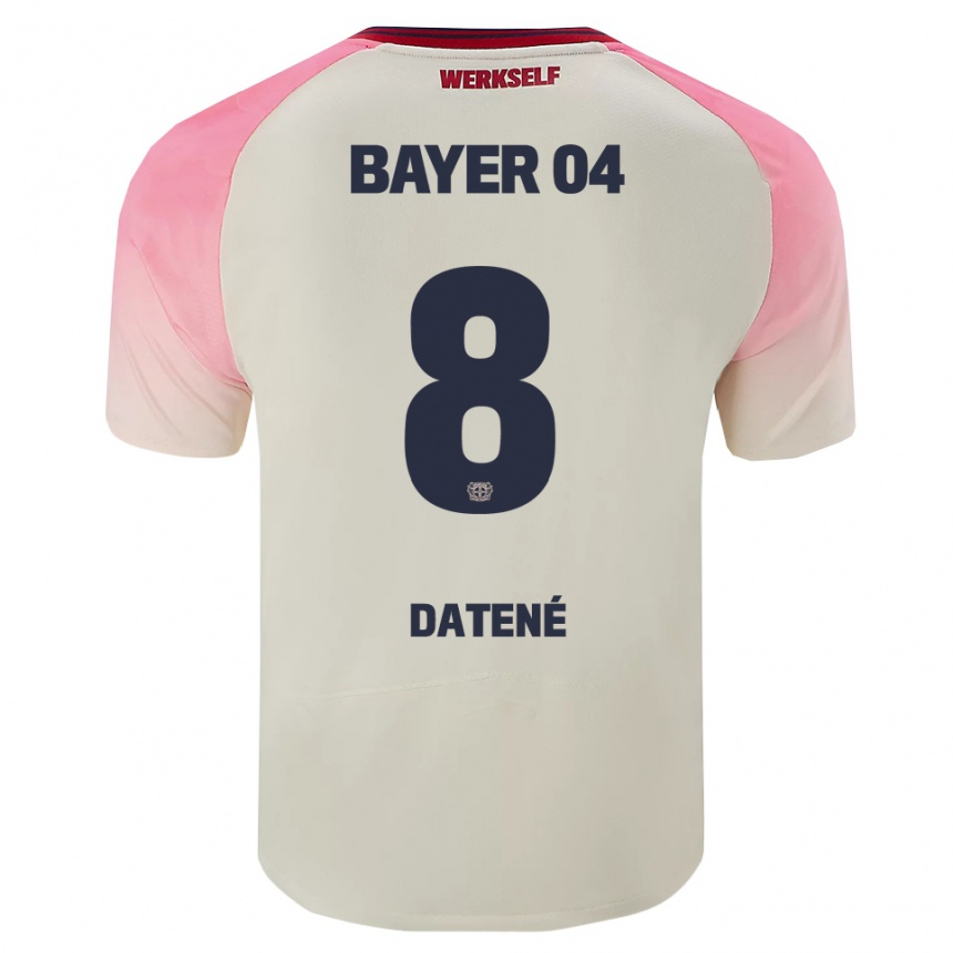 גברים כדורגל Elia Datené #8 ורוד אוף וויט הרחק ג'רזי 2025/26