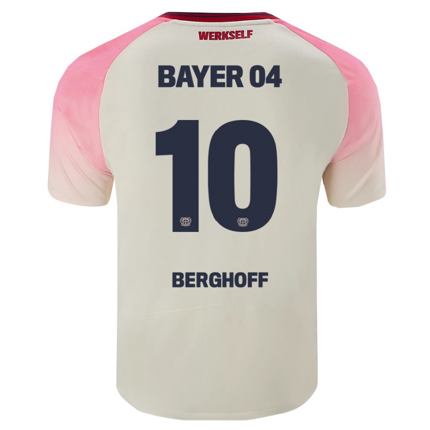 גברים כדורגל Jonah Berghoff #10 ורוד אוף וויט הרחק ג'רזי 2025/26