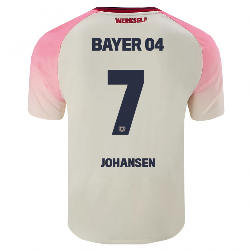 גברים כדורגל Cecilie Johansen #7 ורוד אוף וויט הרחק ג'רזי 2025/26