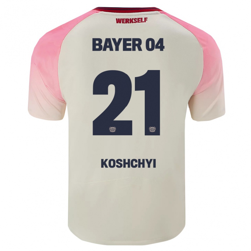 גברים כדורגל Yegor Koshchyi #21 ורוד אוף וויט הרחק ג'רזי 2025/26